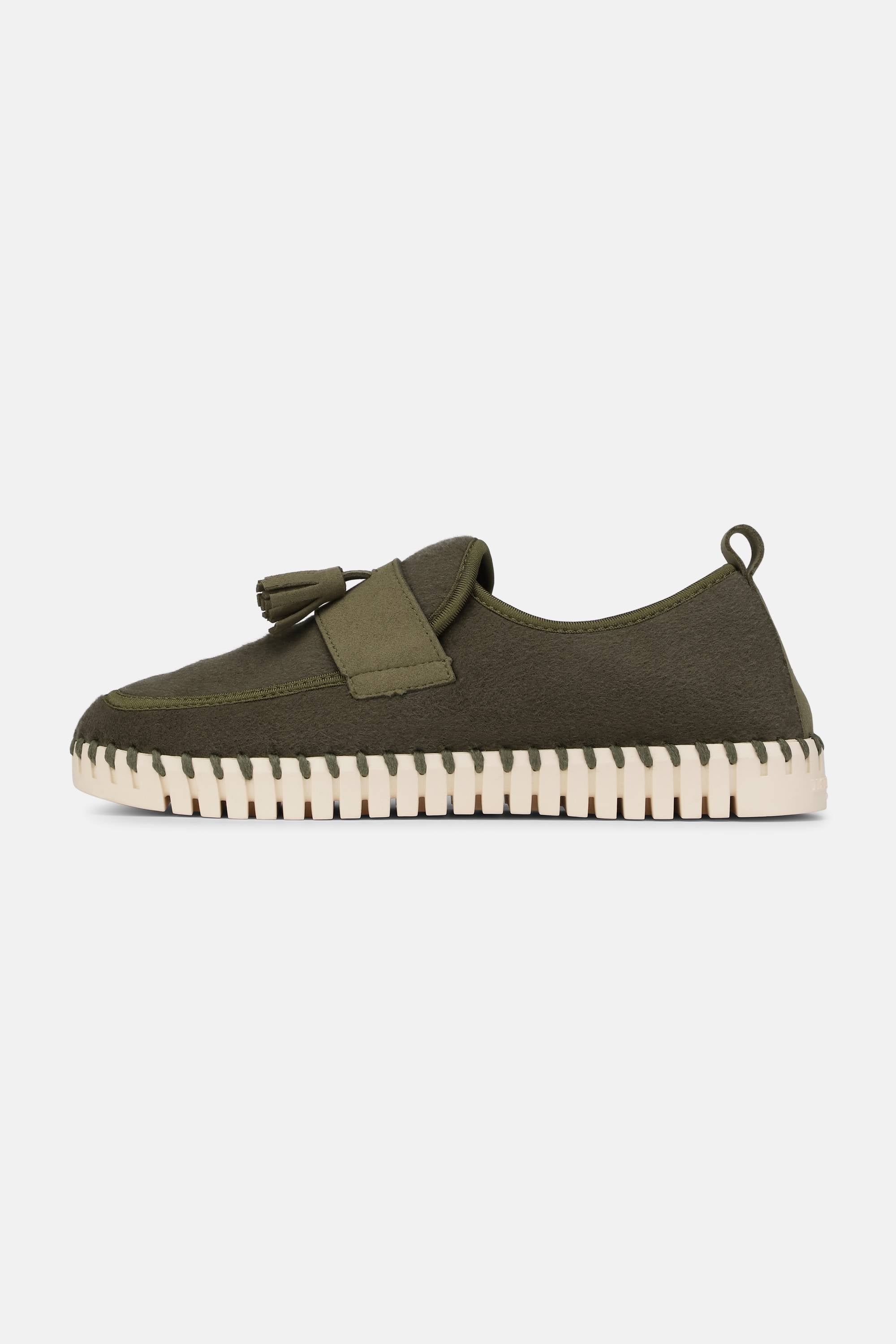 Tulip Wool Loafer - Army Pearled Ivory